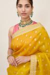 Marigold Yellow Organza Saree