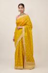 Marigold Yellow Organza Saree