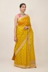 Marigold Yellow Organza Saree