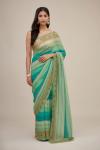 Pastel Green Blue Georgette Saree