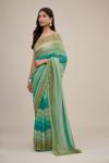 Pastel Green Blue Georgette Saree