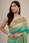 Pastel Green Blue Georgette Saree