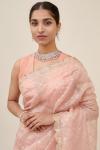 Pastel Pink Organza Saree