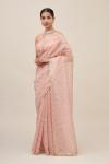 Pastel Pink Organza Saree