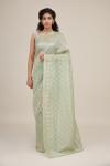 Pastel Light Green Organza Saree