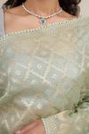 Pastel Light Green Organza Saree