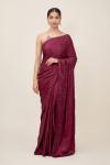 Plum Wine Satin Saree