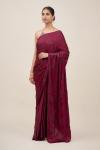 Plum Wine Satin Saree