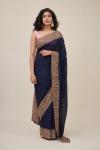 Berry Blue Georgette Saree