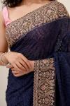 Berry Blue Georgette Saree