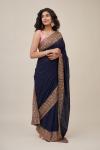 Berry Blue Georgette Saree