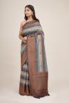 Anchor Grey Silk Saree