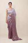 Sizzle Ombre White Wine Saree