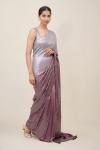 Sizzle Ombre White Wine Saree