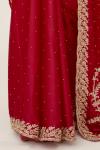 Dark Crimson Satin Saree