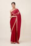 Dark Crimson Satin Saree