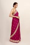 Carmine Red Crepe Saree