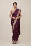 Syrah Wine Satin Saree