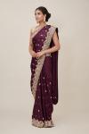 Syrah Wine Satin Saree