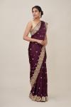 Syrah Wine Satin Saree