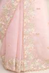 Pastel Pink Organza Saree