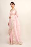 Pastel Pink Organza Saree