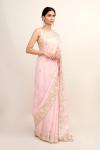 Pastel Pink Organza Saree