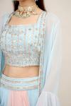 Powder Blue Georegette Lehenga