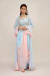 Powder Blue Georegette Lehenga