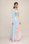 Powder Blue Georegette Lehenga