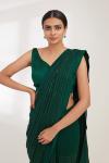 Emerald Sequin Georgette Saree