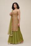 Olive Green Georegette Sharara