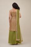 Olive Green Georegette Sharara