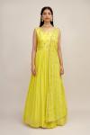 Lime Green Georegette Anarkali