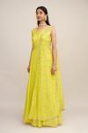 Lime Green Georegette Anarkali