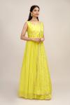 Lime Green Georegette Anarkali