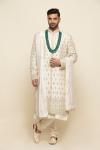 Pearl White Silk Sherwani 