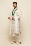 Pearl White Silk Sherwani 