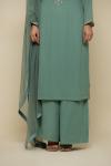 Sage Green Georegette Palazzo Suit