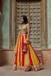 Red And Yellow Silk Lehenga