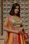 Red And Yellow Silk Lehenga