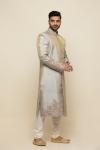 Green Tint Silk Sherwani