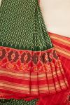 Bottle Green Semi Patan Patola Silk Saree