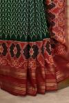 Bottle Green Semi Patan Patola Silk Saree