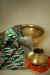 Bottle Green Puri Zari Silk Saree