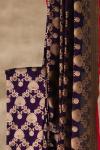 Purple Floral Zari Silk Saree