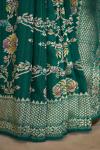 Pine Green Banarasi Tussar Silk Saree