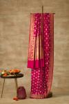 Cerise Pure Zari Banarasi Silk Saree