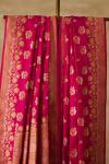 Cerise Pure Zari Banarasi Silk Saree