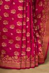 Cerise Pure Zari Banarasi Silk Saree